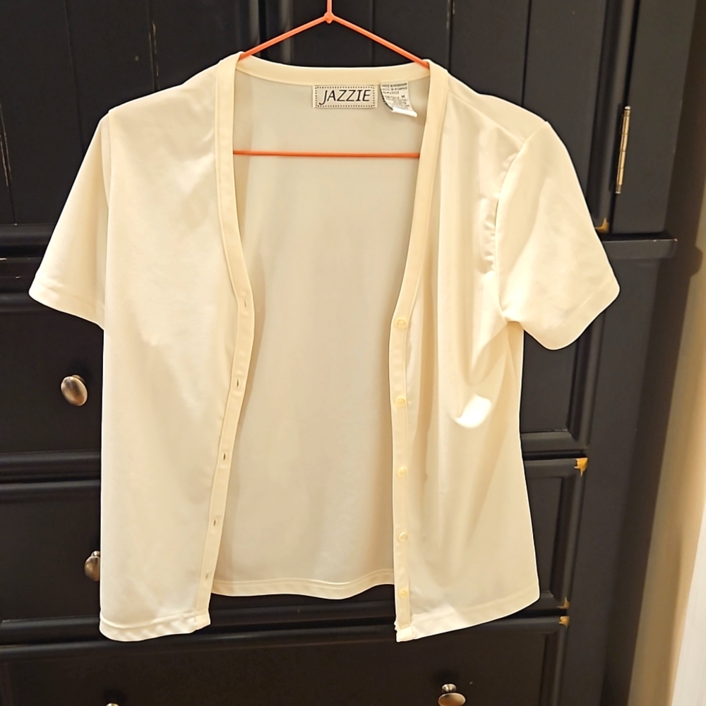 Jazzie Off White Button Down Cardigan